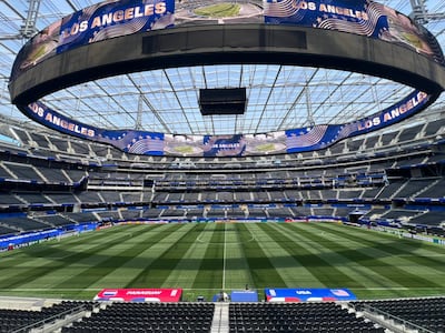 El SoFi Stadium, rebautizado temporalmente y de manera oficial como Los Angeles Stadium, escenario que albergará el estreno albirrojo ante Estados Unidos. (Foto: Jorge "Chipi" Vera)