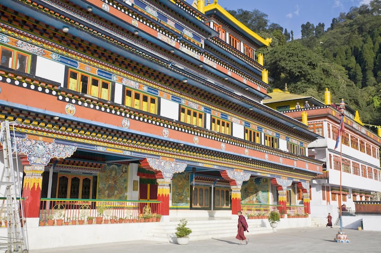 Monasterio de Dali en la ciudad de Darjeeling, India.