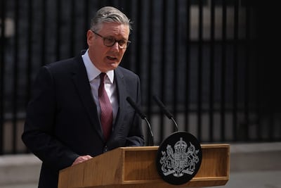 El primer ministro británico, Keir Starmer, durante el anuncio de su renuncia en la mañana del 22 de junio de 2026 en Londres.