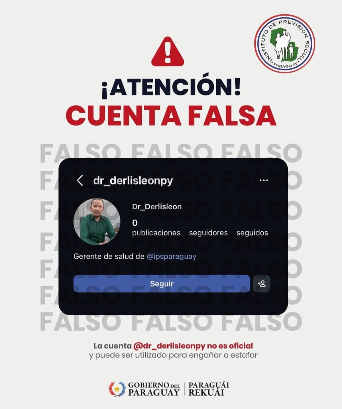 IPS aclara que su presidente no tiene cuentas personales en redes sociales