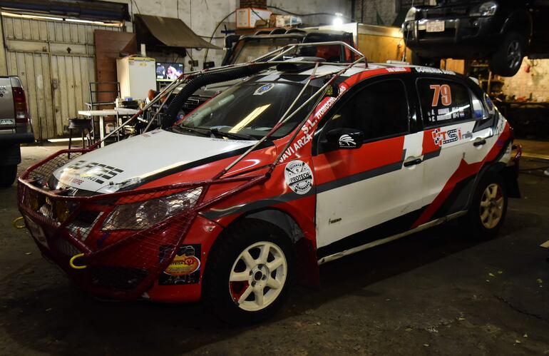 El VW Gol de Alberto Guanes, prácticamente listo para correr.