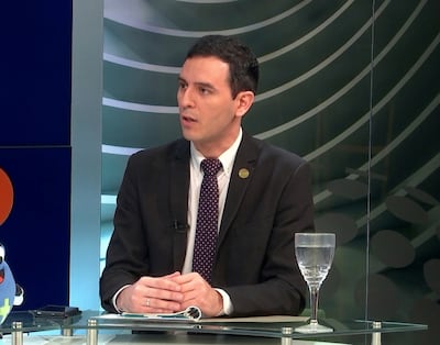 Leandro Villaba, candidato a Controlador, en los estudios de ABC TV.