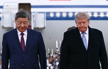 El presidente chino Xi Jinping y el estadounidense Donald Trump ayer en Maryland, en el inicio de la visita del mandatario de China a Estados Unidos.