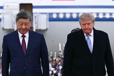 El presidente chino Xi Jinping y el estadounidense Donald Trump ayer en Maryland, en el inicio de la visita del mandatario de China a Estados Unidos.