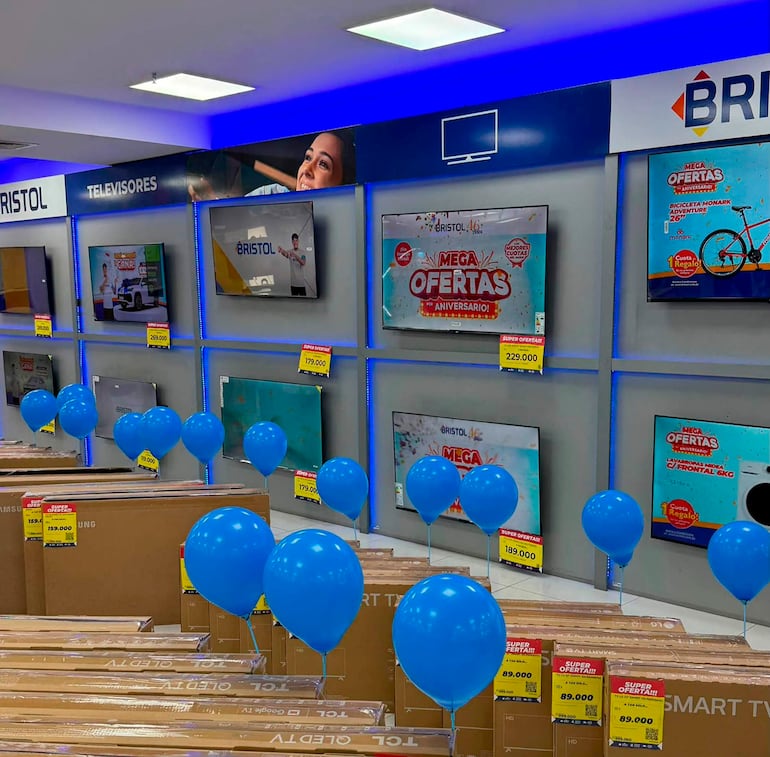 Celulares, televisores, heladeras, lavarropas, cocinas, motocicletas, bicicletas y muchos otros productos forman parte de las ofertas de Bristol.