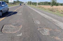 Ruta PY01 en pésimo estado.