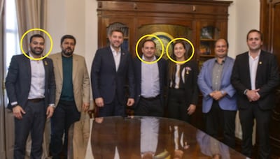 El diputado Remesowski se reunió con el vicepresidente Pedro Alliana en mayo de 2024, junto con Diego Cabral y Pamela González.