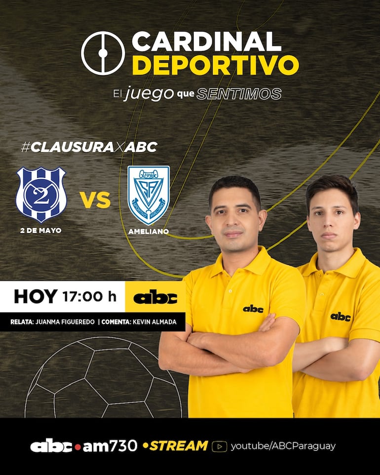 2 de Mayo vs. Sportivo Ameliano, por ABC Cardinal y ABC Paraguay en Youtube.