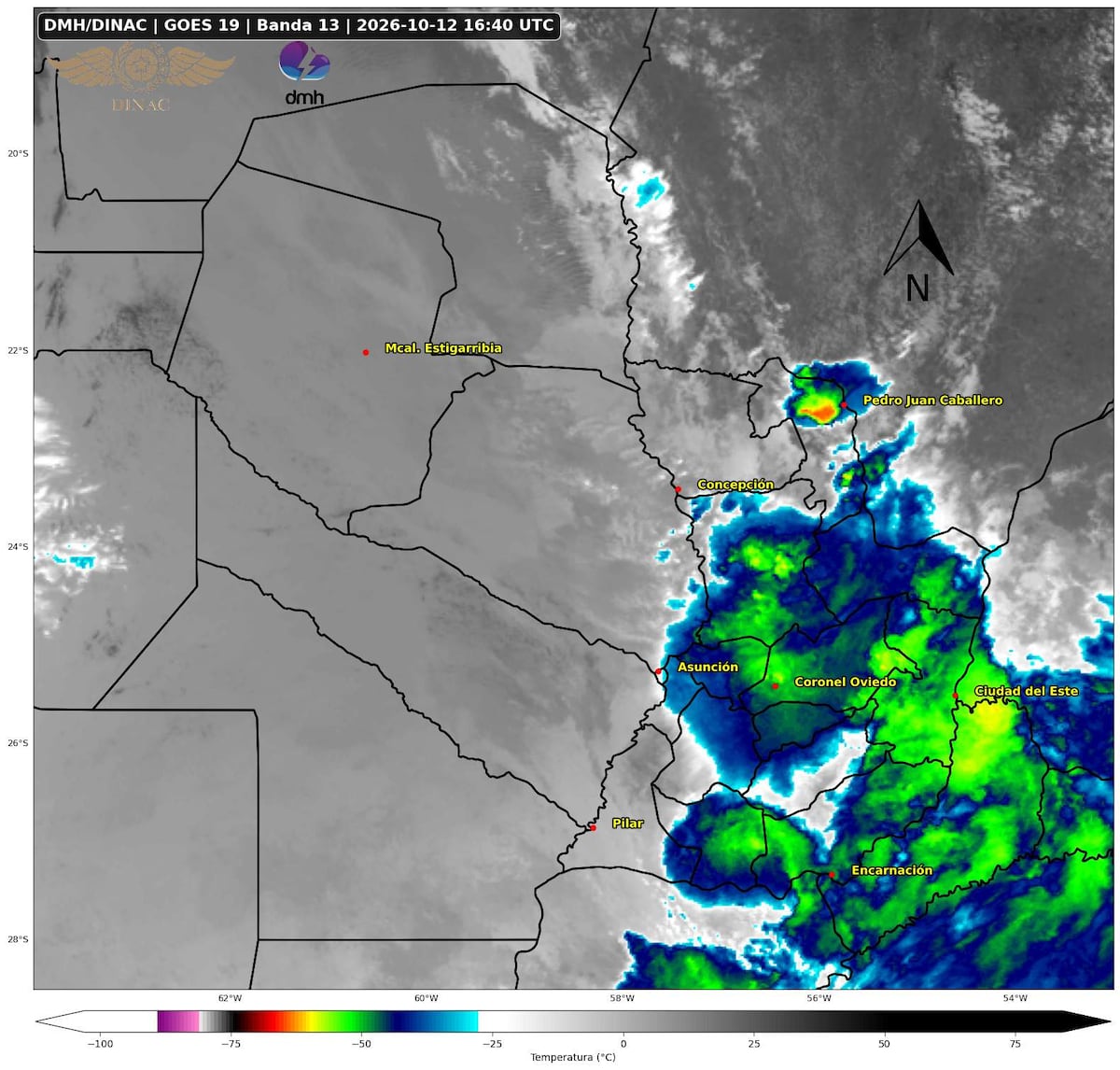 Los cinco departamentos en zona de tormentas y ocasional caída de granizos