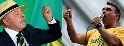 Luiz Inacio "Lula" Da Silva (derecha) y Flávio Bolsonaro, principales aspirantes a la presidencia de Brasil.