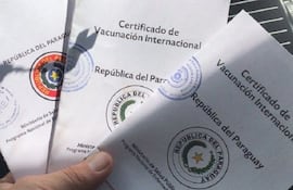 Certificado de vacunación internacional expedido por el MSP.