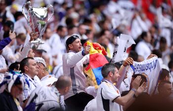 Los seguidores del Real Madrid en el estadio de Wembley.