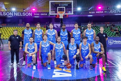 Plantel del Deportivo San José que le dio pelea a los anfitriones, Brasilia Basquete, por el Grupo C de la Liga Sudamericana de Básquetbol 2026.