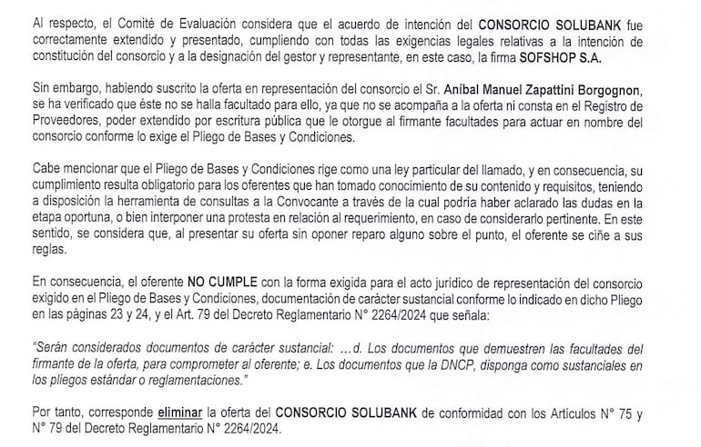 Licitación del core bancario del BNF