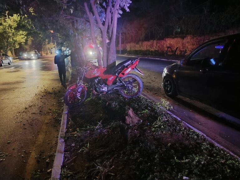 Motocicleta involucrada en el accidente.