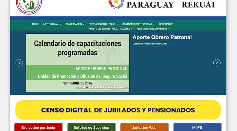 IPS portal web censo jubilados
