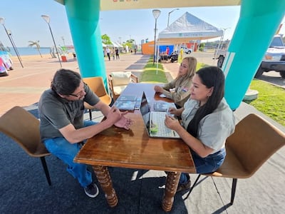 Stand de la ANDE en la Costanera de Encarnación, sobre la Avenida República del Paraguay.