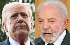 El presidente de Estados Unidos, Donald Trump (i) y el mandatario de Brasil, Luiz Inacio Lula da Silva.
