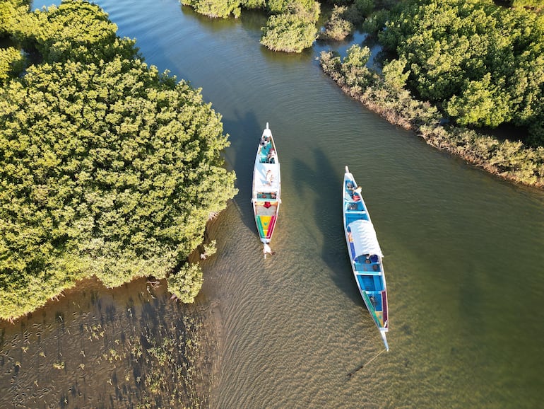 El delta de Saloum, situado en Sine-Saloum, Patrimonio de la Humanidad por la UNESCO desde 2011. Senegal.