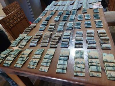 Dinero en efectivo encontrado en el domicilio de uno de los detenidos en el caso Scanner.