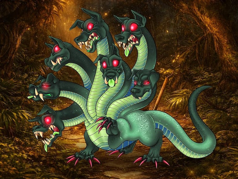 El Teju Jagua es el Dios de las cavernas y protector de las frutas. Es un lagarto gigante con siete cabezas de perro.