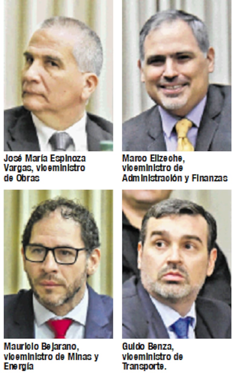 Los nuevos viceministros de la cartera de Obras Públicas.