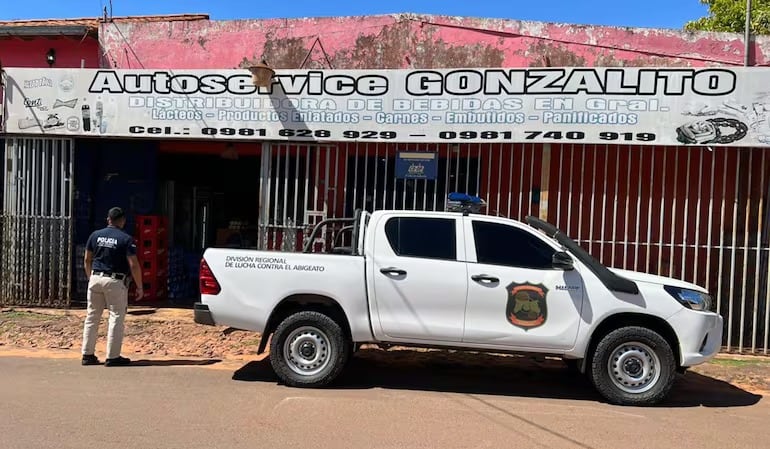 El local donde se habría reducido la carne de los animales vacunos.