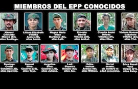 Los 13 miembros conocidos del brazo armado actual del EPP.