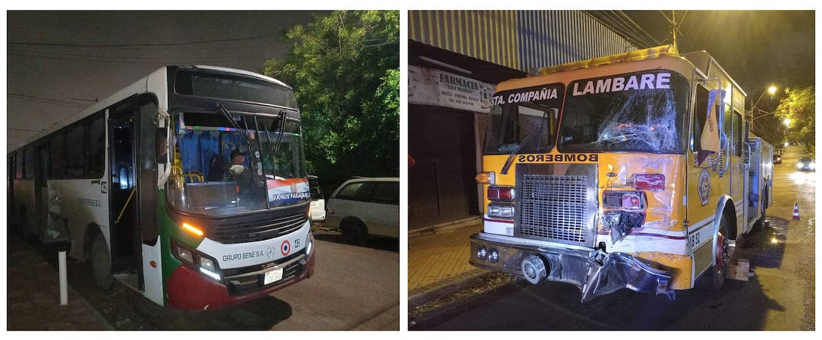 Colectivo choca a un camión de bomberos y denuncian que chofer intentó huir