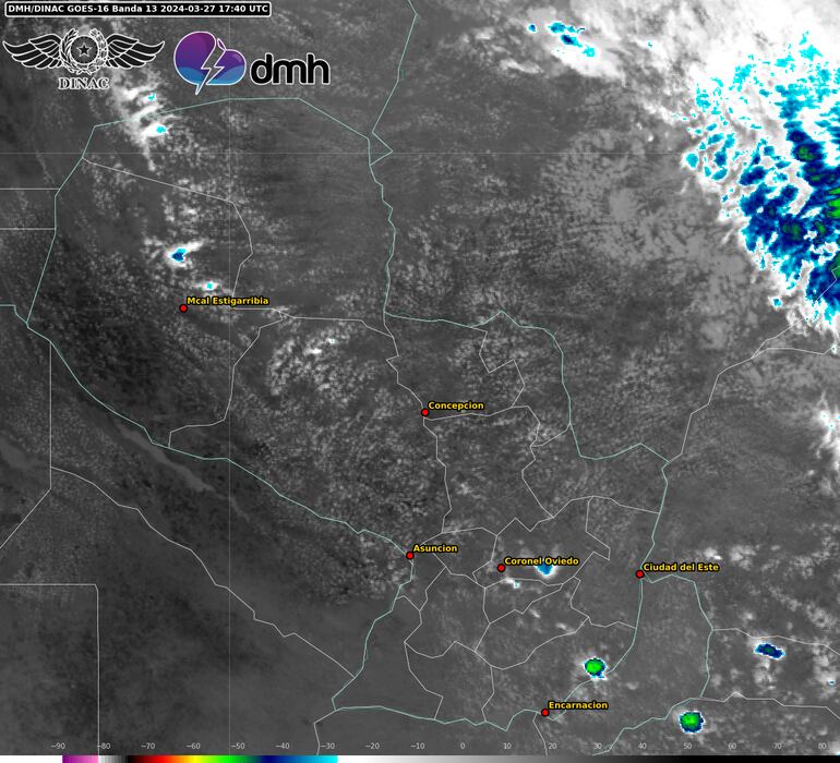 Imagen compartida por la Dirección de Meteorología e Hidrología.