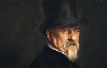 Retrato de Giovanni Morelli por Franz von Lenbach, 1886 (detalle)