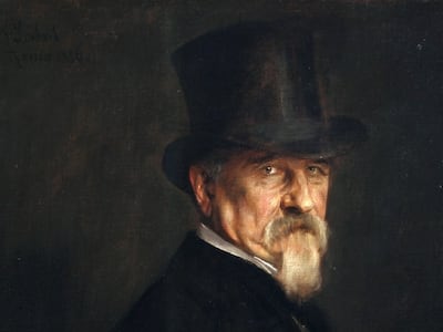 Retrato de Giovanni Morelli por Franz von Lenbach, 1886 (detalle)
