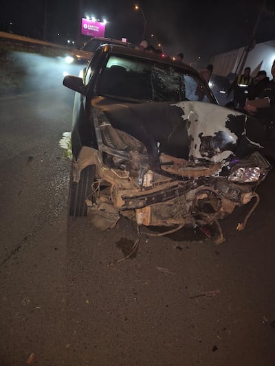 El automóvil involucrado en el mortal percance resultó con daños materiales.