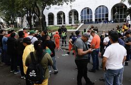 Manifestación frente al Palacio de Justicia.