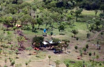 La base de los narcotraficantes desmantelada por Senad y CODI en la zona de San Lázaro, departamento de Concepción.