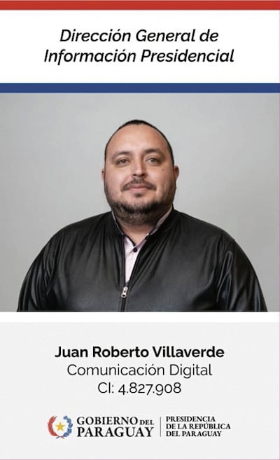 En julio de 2025, le imprimen un carnet de acceso a Mburuvicha Róga. Datos impresos coinciden con funciones asignadas
en 2023.