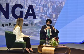 Ajay Banga durante el conversatorio en el Banco Central del Paraguay (BCP)