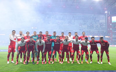 Los integrantes del plantel de Toluca, quienes se adjudicaron el boleto a la final del orneo Apertura 2025 del fútbol mexicano.
