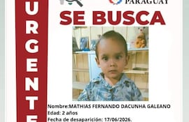 Alerta MAFE sobre la desaparición de un niño en Pedro Juan Caballero.