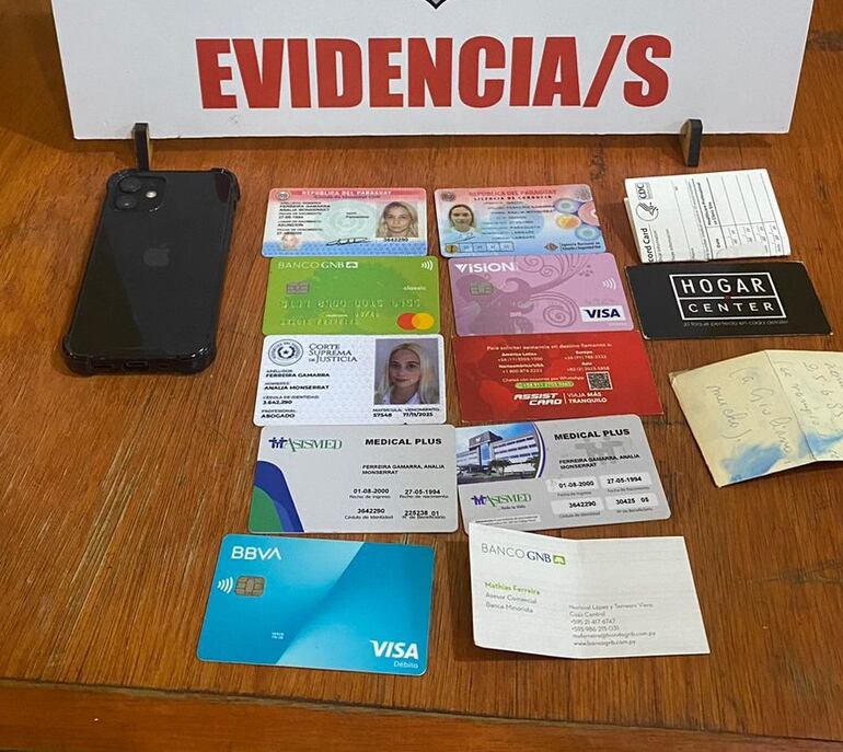 Objetos hurtados que fueron recuperados por la Policía.