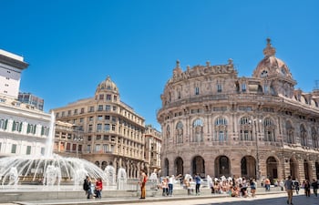 Piazza de Ferrari, Génova, Italia.