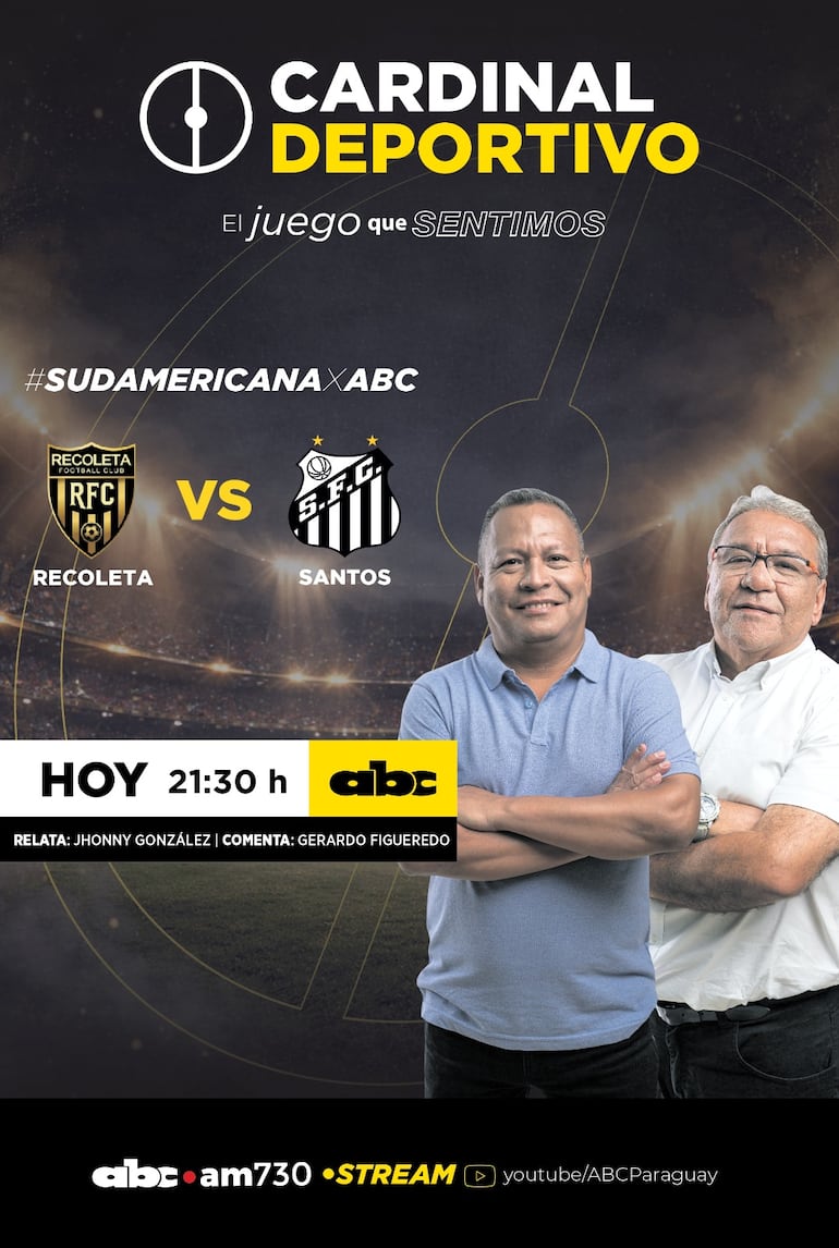 Recoleta FC vs. Santos, por ABC Cardinal 730 AM y ABC Paraguay en Youtube.