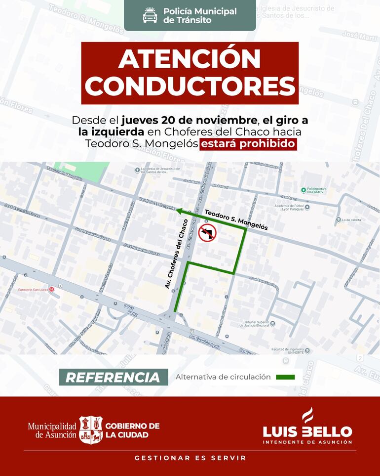 Nuevo giro prohibido en Asunción