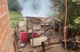 En esta vivienda falleció una ciudadana argentina, en un incendio provocado en Nanawa.