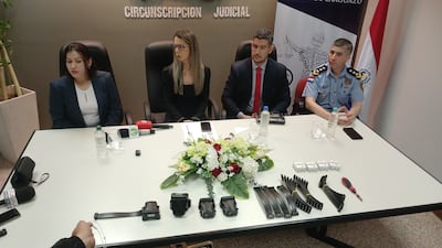 Presentación de la tobillera electrónica en el Poder Judicial de Caaguazú.