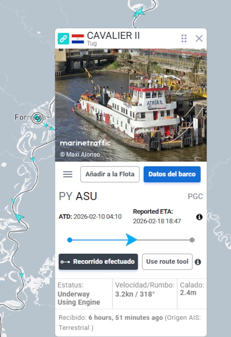Seguimiento del recorrido del Cavalier II.