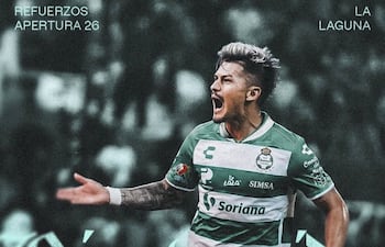 Con esta imagen, el Santos Laguna presentó oficialmente al delantero paraguayo Diego González, a través de sus redes sociales.