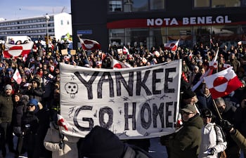 Protestas en Nuuk, Groenlandia, contra la intención de Estados Unidos de anexarla como parte de su territorio. (archivo)