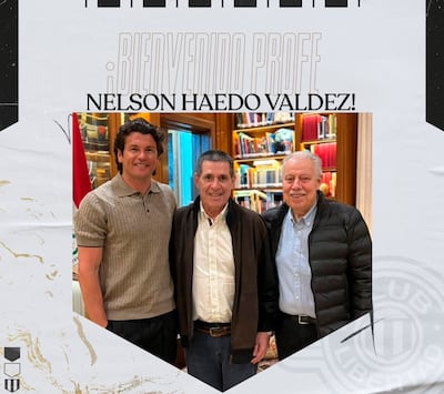 Nelson Haedo Valdez junto a Horacio Cartes y Rubén Di Tore.