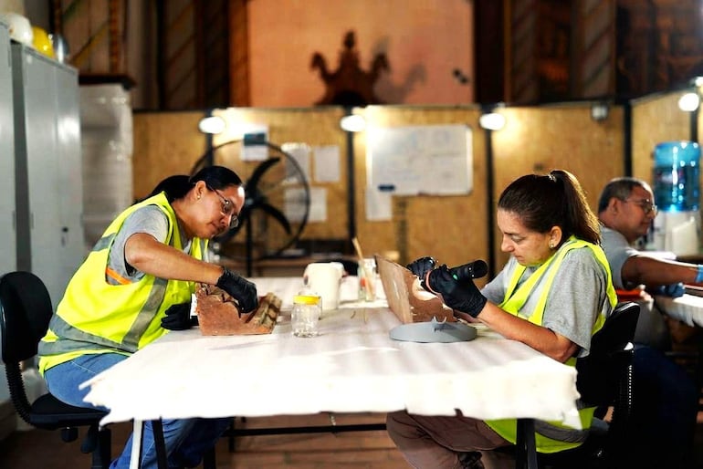 La restauración del templo de Yaguarón está a cargo de un equipo multidisciplinario e interinstitucional.
